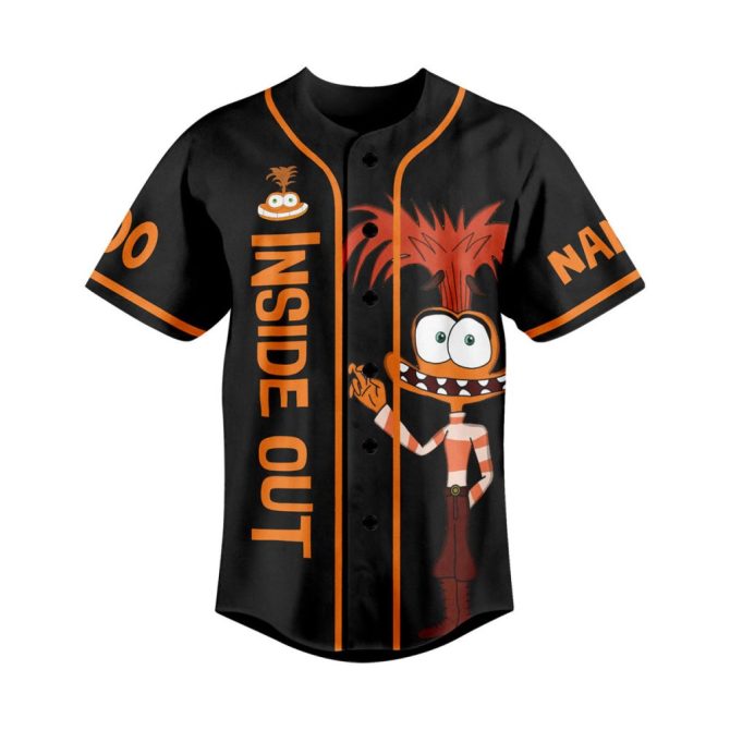 Custom Inside Out Baseball Jersey - Add Your Name & Number - Fun Character Design - Image 2