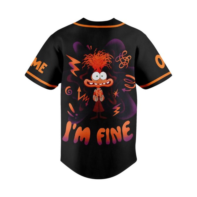 Custom Inside Out Baseball Jersey - Add Your Name & Number - Fun Character Design - Image 3