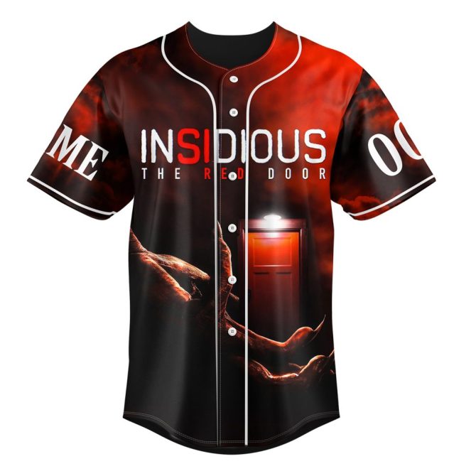 Custom Insidious Red Door Baseball Jersey – Personalized Name & Number, Horror Fan Apparel - Image 2
