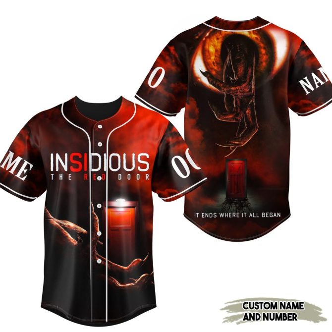 Custom Insidious Red Door Baseball Jersey – Personalized Name & Number, Horror Fan Apparel