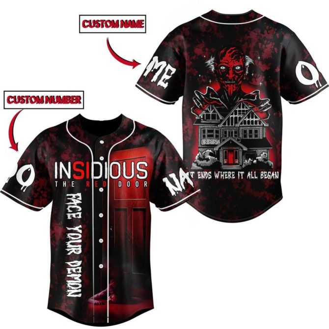 Customizable Insidious Red Door Baseball Jersey – Horror Fan Essential!