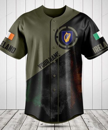 Irish Pride Baseball Jersey - Customizable Name & Flag Design - Perfect Gift For Fans