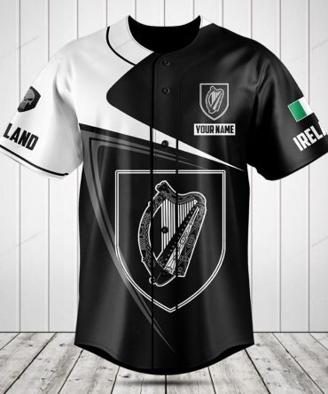 Irish Pride Baseball Jersey - Customizable Name & Flag Design - Unisex Sports Shirt