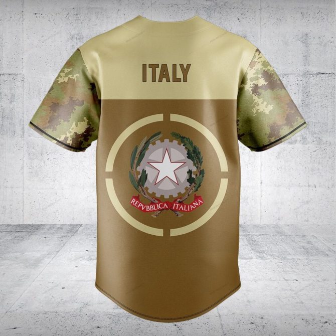 Customizable Italian Flag Camo Baseball Jersey - Stylish & Unique Sportswear - Image 2