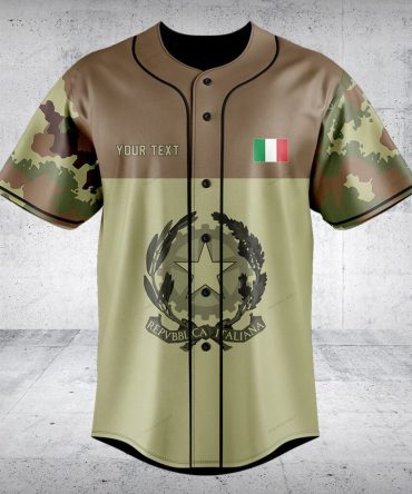 Customizable Italian Camo Baseball Jersey - Military Style, High-Quality Fabric