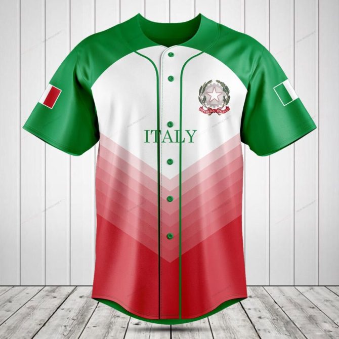 Italy Pride Baseball Jersey – Stylish Italian Flag Sportswear For Fans