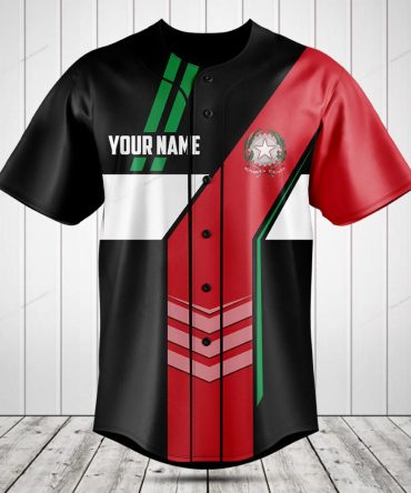 Customizable Italian Style Baseball Jersey - Add Your Name, Bold Design