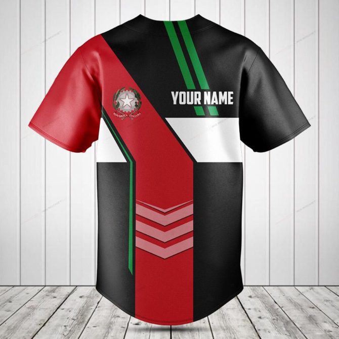 Customizable Italian Style Baseball Jersey - Add Your Name, Bold Design - Image 2