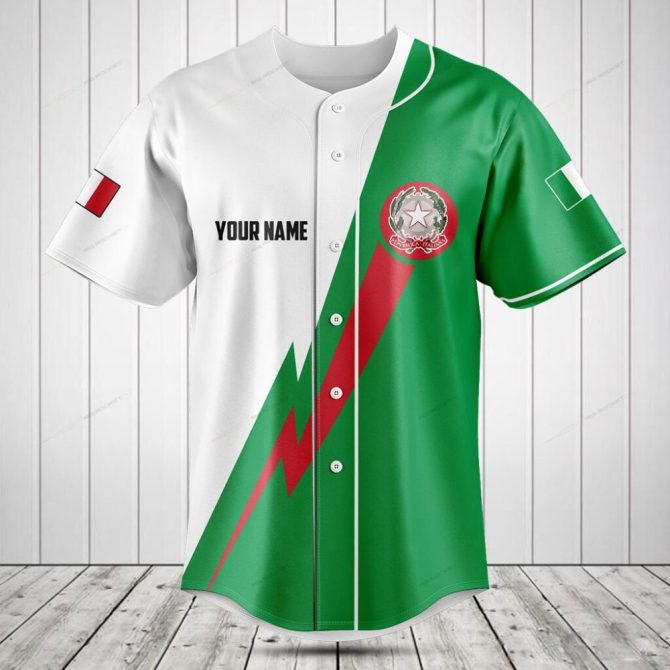 Customizable Green & White Baseball Jersey – Personalize Your Style Today!