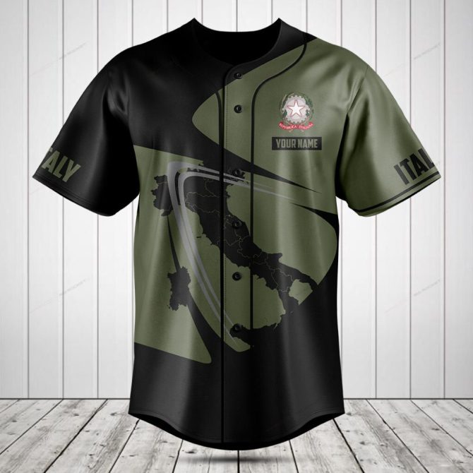 Custom Italy Map Baseball Jersey - Personalized Sports Shirt For Fans