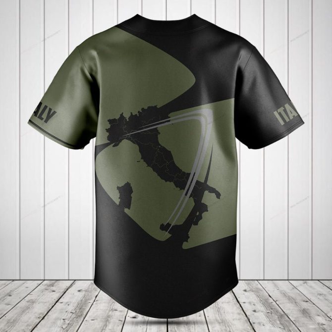 Custom Italy Map Baseball Jersey - Personalized Sports Shirt For Fans - Image 2
