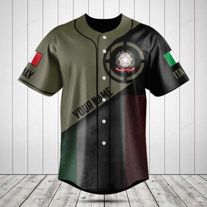 Custom Italian Flag Baseball Jersey – Personalize Your Style With Your Name