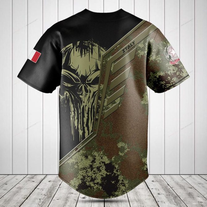 Custom Camo Skull Baseball Jersey – Personalized Sportswear For Men & Women - Image 2