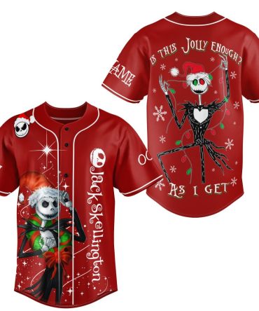 Festive Jack Skellington Baseball Jersey - Holiday Cheer With A Gothic Twist!