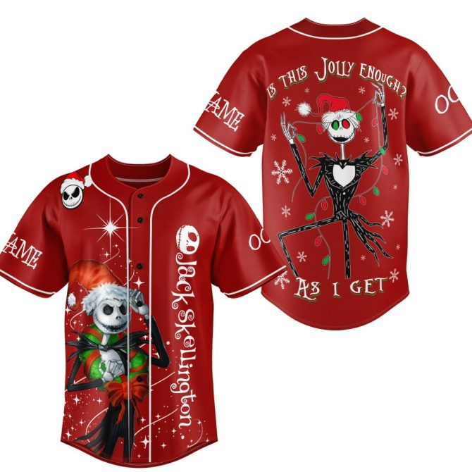 Festive Jack Skellington Baseball Jersey - Holiday Cheer With A Gothic Twist!