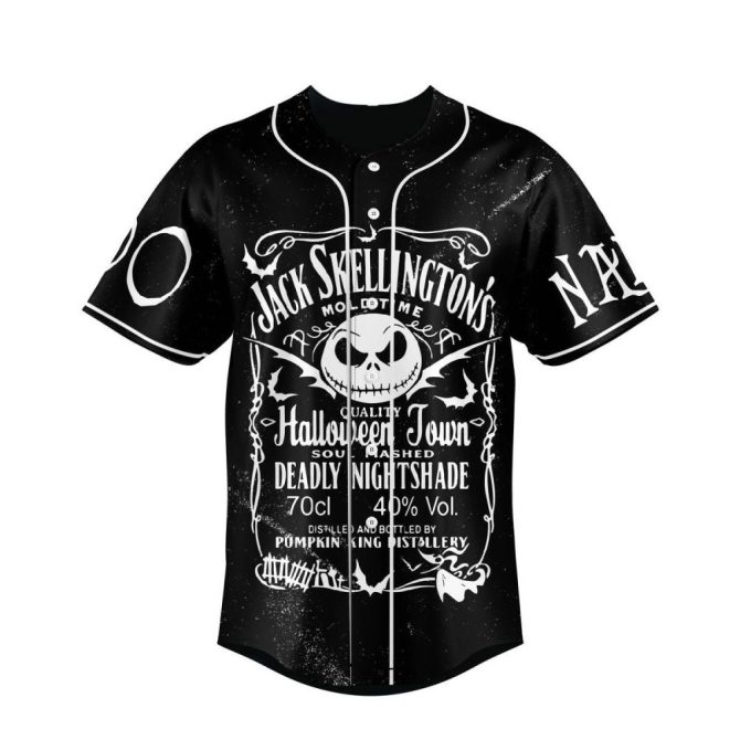 Custom Nightmare Baseball Jersey – Jack Skellington Design, Personalized Name & Number, Perfect Halloween Gift - Image 2