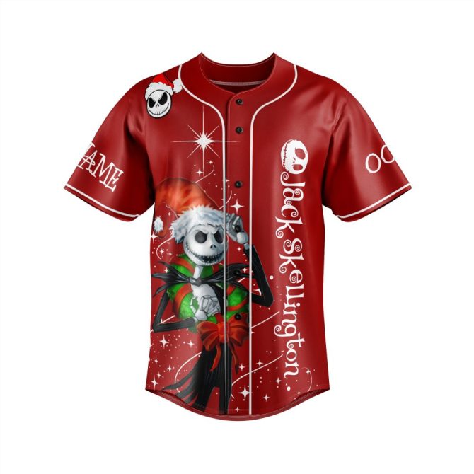 Festive Jack Skellington Baseball Jersey - Holiday Cheer With A Gothic Twist! - Image 2