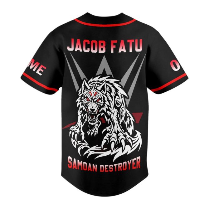 Custom Jacob Fatu Wrestling Jersey - Add Name & Number - Samoan Destroyer Shirt - Image 3