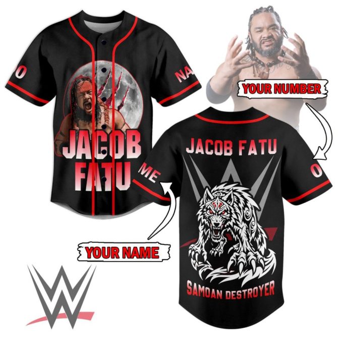 Custom Jacob Fatu Wrestling Jersey - Add Name & Number - Samoan Destroyer Shirt