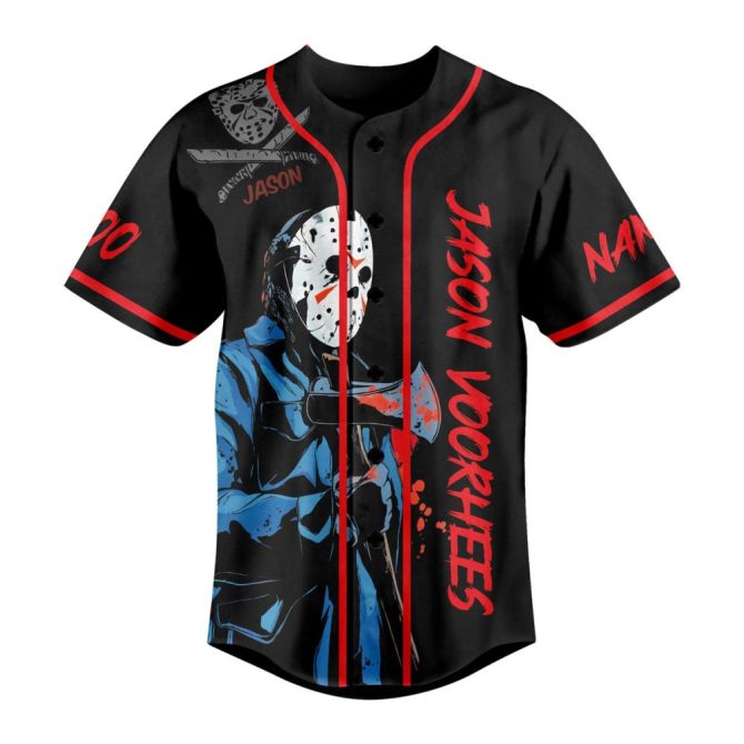 Custom Horror-Themed Baseball Jersey - Personalize With Your Name & Number - Image 2