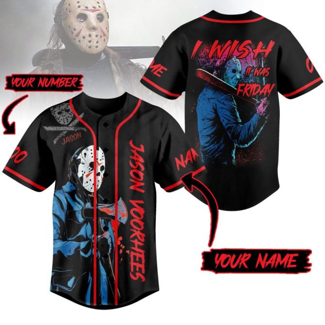 Custom Horror-Themed Baseball Jersey - Personalize With Your Name & Number
