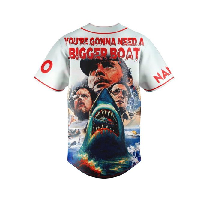 Custom Jaws Baseball Jersey - Personalized Name & Number - Iconic Movie Design - Image 4
