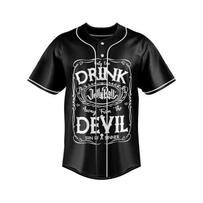 Jelly Roll 'Son Of A Sinner' Black Baseball Jersey - Bold Graphic Tee For Fans - Image 2