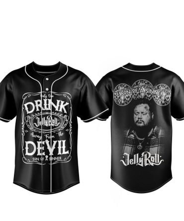 Jelly Roll 'Son Of A Sinner' Black Baseball Jersey - Bold Graphic Tee For Fans