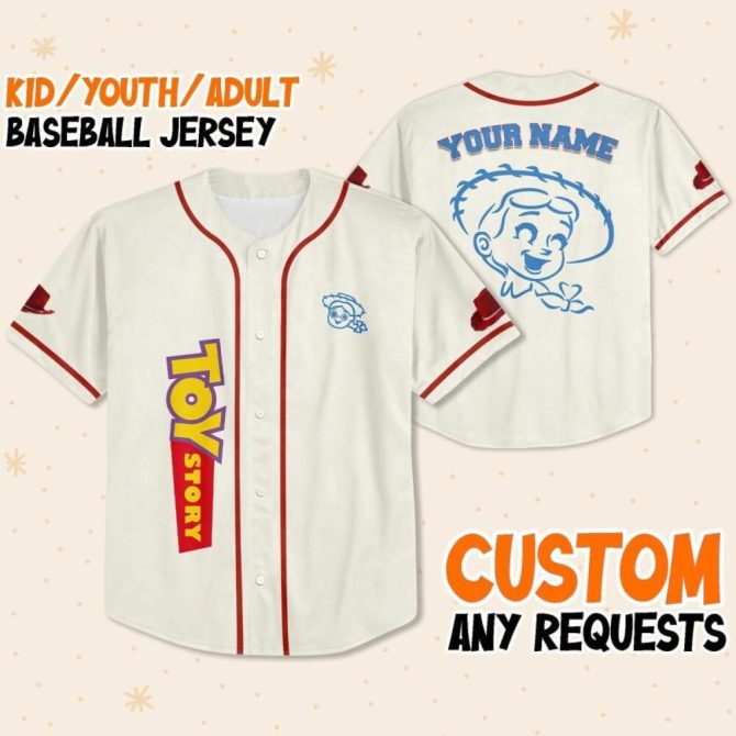 Custom Toy Story Baseball Jersey - Kids/Youth/Adult Sizes - Personalize Your Name!