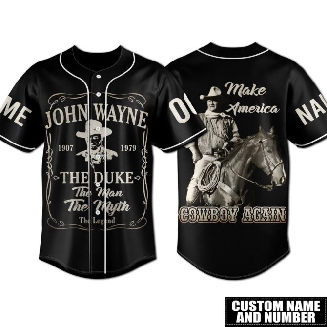 Personalized John Wayne Baseball Jersey - Custom Name & Number Tribute Tee