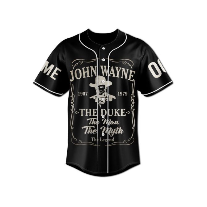 Personalized John Wayne Baseball Jersey - Custom Name & Number Tribute Tee - Image 2