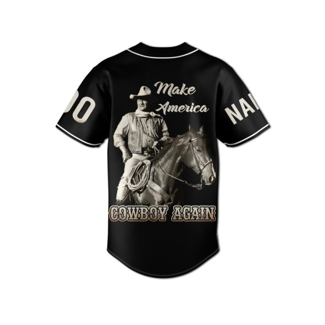 Personalized John Wayne Baseball Jersey - Custom Name & Number Tribute Tee - Image 3