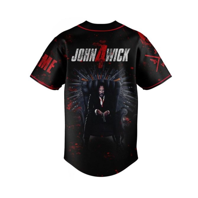 Customizable John Wick 4 Baseball Jersey – Unique Design, Perfect Gift For Fans - Image 3