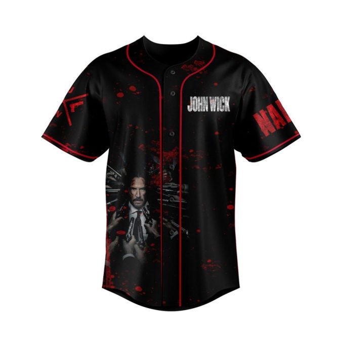 Customizable John Wick 4 Baseball Jersey – Unique Design, Perfect Gift For Fans - Image 2