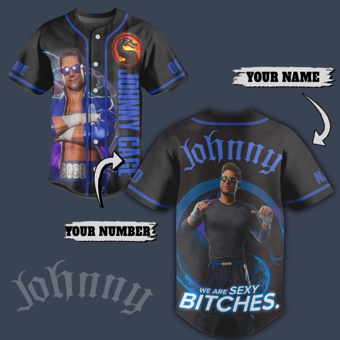 Customizable Johnny Cage Baseball Jersey – Personalized Name & Number – Unique Gift Idea