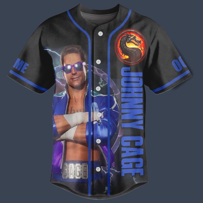 Customizable Johnny Cage Baseball Jersey – Personalized Name & Number – Unique Gift Idea - Image 2