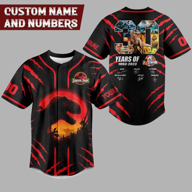 Custom Jurassic Park 30Th Anniversary Jersey - Personalize With Your Name & Number!