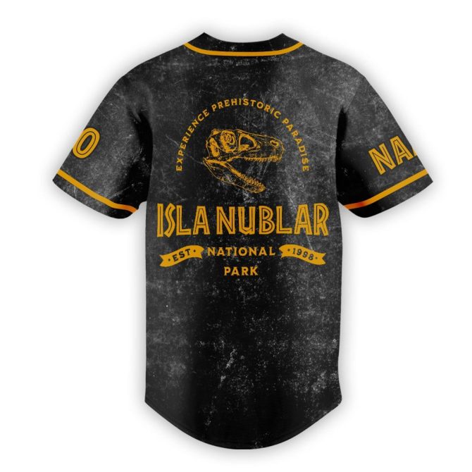 Custom Jurassic Park Baseball Jersey - Personalized Name & Number - Isla Nublar Park Staff Tee - Image 4