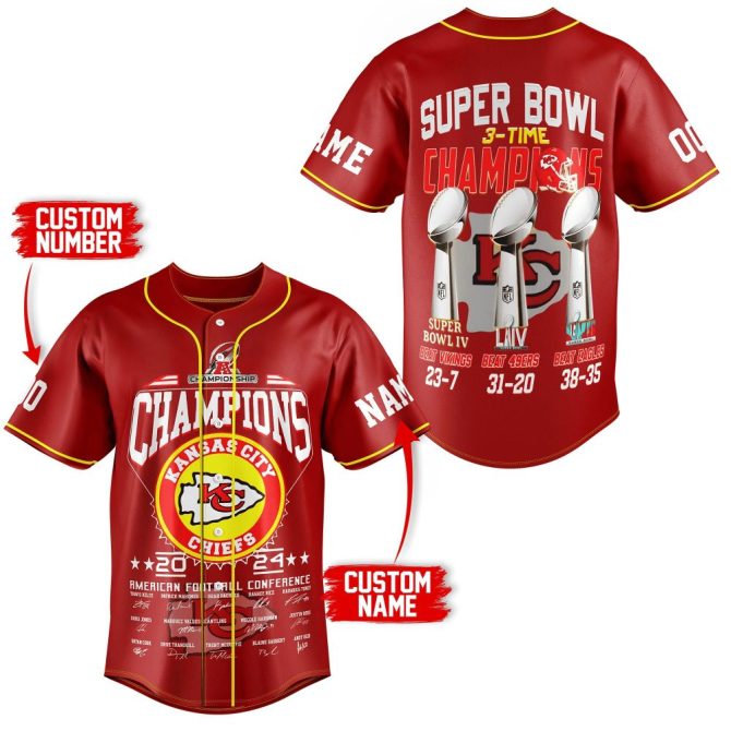 Custom Super Bowl Champions Jersey - Personalized Name & Number - Celebrate Kansas City Victory!