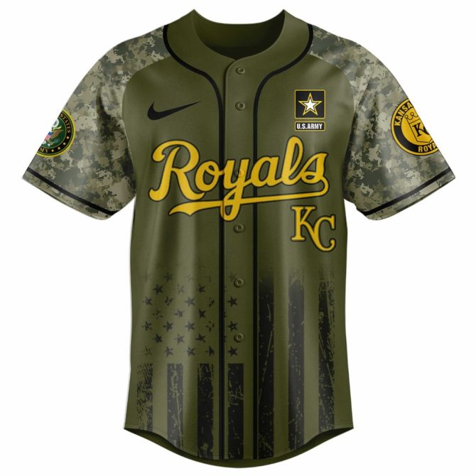 Celebrate U.S. Army'S 250Th With Limited Edition Kansas City Royals Jersey – Official Camo Design - Image 2