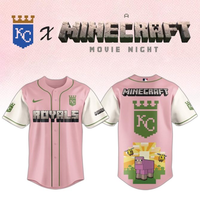 Exclusive Kc Royals X Minecraft Pink Jersey – Limited Edition Movie Night Gear!