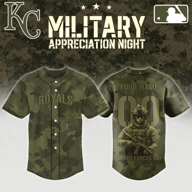 Custom Kc Royals Camo Jersey - Military Appreciation Night Edition
