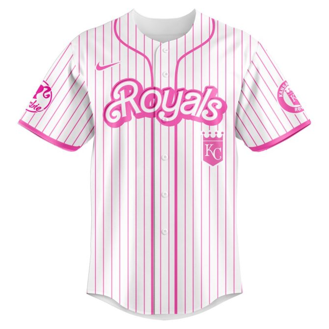 Customize Your Barbie Night Game Royals Jersey – Pink Stripes, Add Your Name & Number! - Image 2