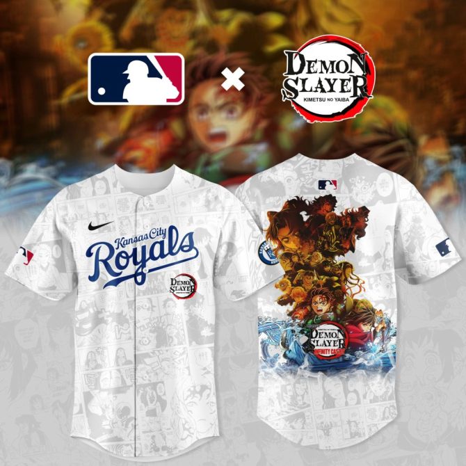 Exclusive Kansas City Royals X Demon Slayer Jersey – Limited Edition Anime Mlb Gear