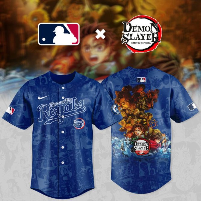Exclusive Kansas City Royals X Demon Slayer Baseball Jersey - Limited Edition Fan Gear