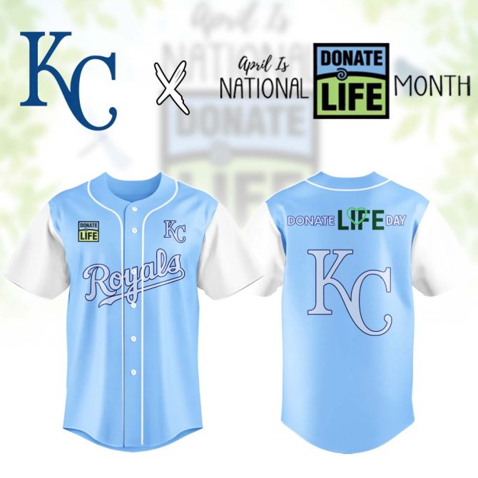 Kansas City Royals Mlb X Donate Life Month Personalized Baseball Jersey For Fan