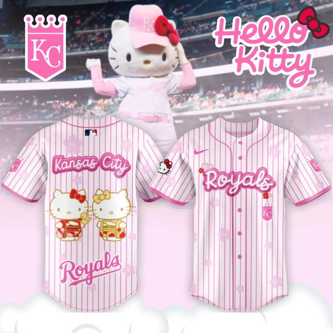 Hello Kitty Kansas City Royals Pink Baseball Jersey – Cute & Stylish Fan Gear