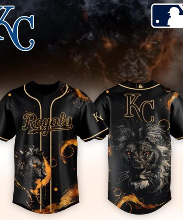 Kc Royals Black Lion Baseball Jersey - Bold Design, Perfect Fan Gear!