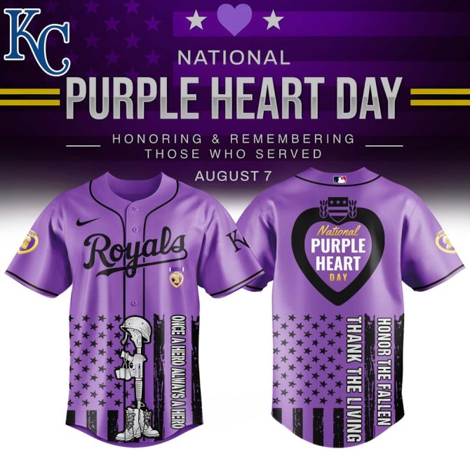 Honor The Brave With Purple Heart Day Royals Jersey – Limited Edition Tribute Apparel