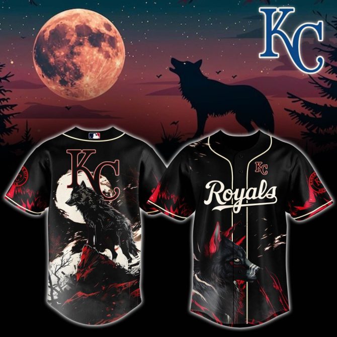 Kc Royals Wolf Moon Baseball Jersey - Unique Design For Fans & Collectors